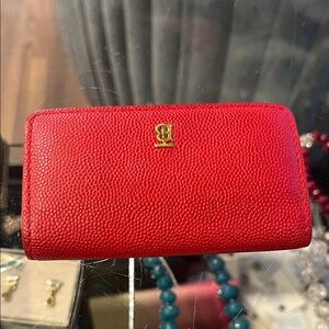 Burberry Vibrant Red Leather Wallet